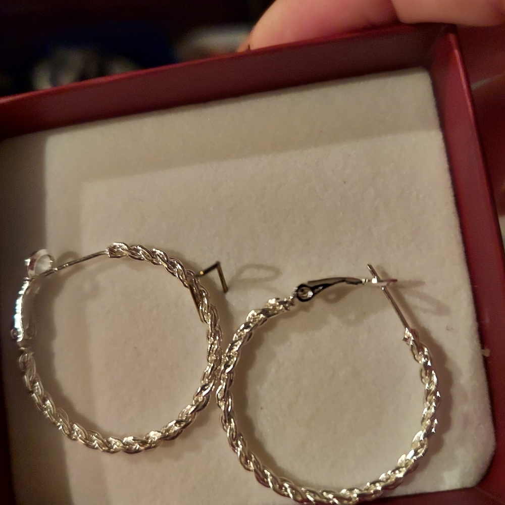 Sterling silver hoop earrings